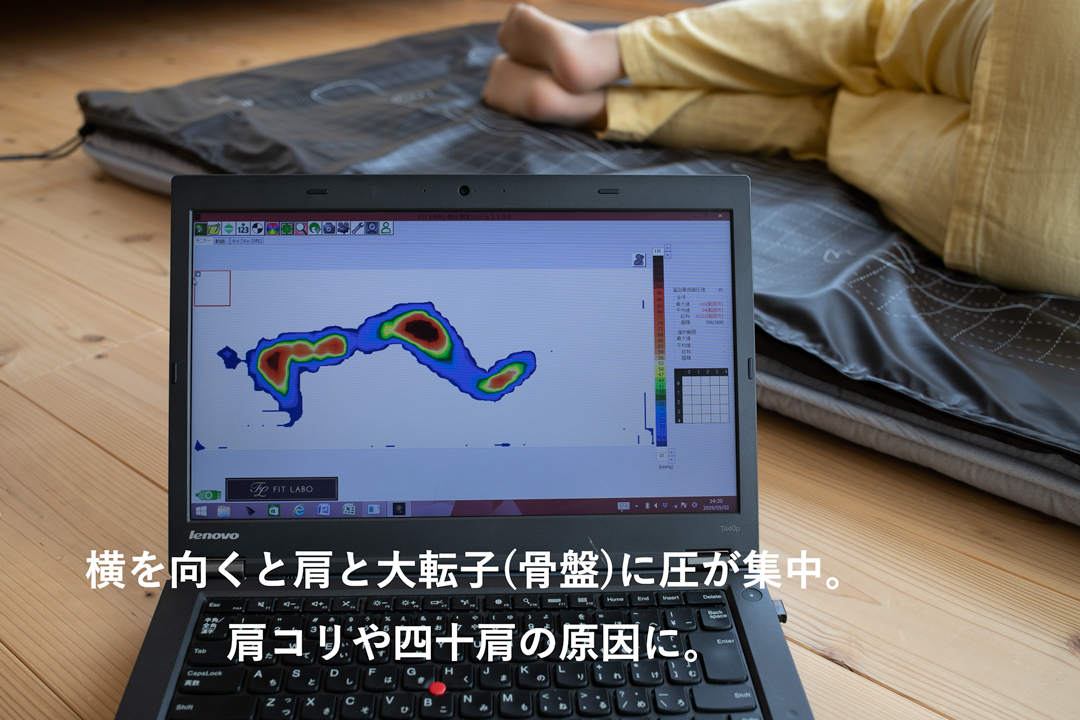 資料：羊毛混固綿敷布団体圧測定